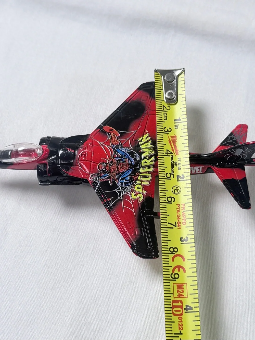 Marvel Spider-Man Diecast Toy Jet Airplane Red/Black Vintage 2004